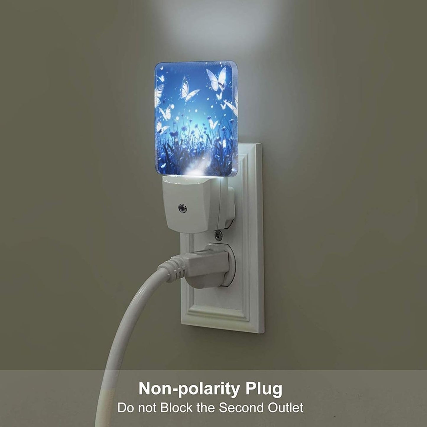 Led Night Light, Night Garden Butterfly Decorative Plug in Nightlights,with Smart Auto Dusk to Dawn Night Light for Bedroom, Kitchen, Nursery, Bathroom