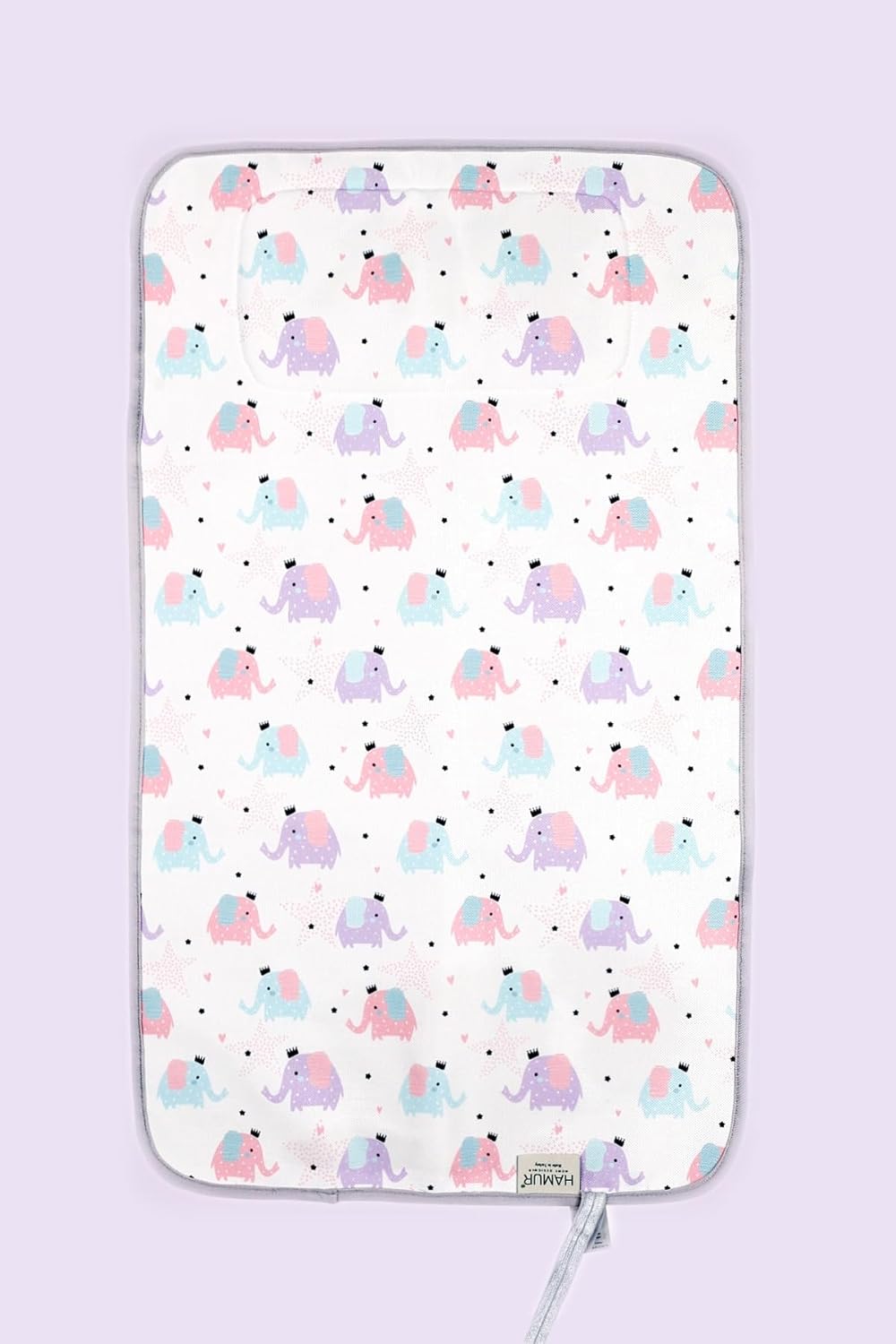 Hamur Home Portable Changing Pad – Waterproof, Washable & Easy Wipe Clean, Foldable Travel Baby Changing Mat for Diaper Bag, Compact & Lightweight, Must-Have for Newborns (Elephant Pattern)