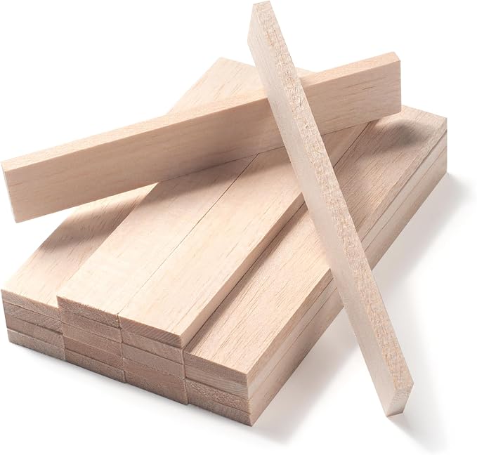 Balsa Wood Sticks, Balsa Wood Strips Planks 1/8" × 1" × 6", Wooden Slats