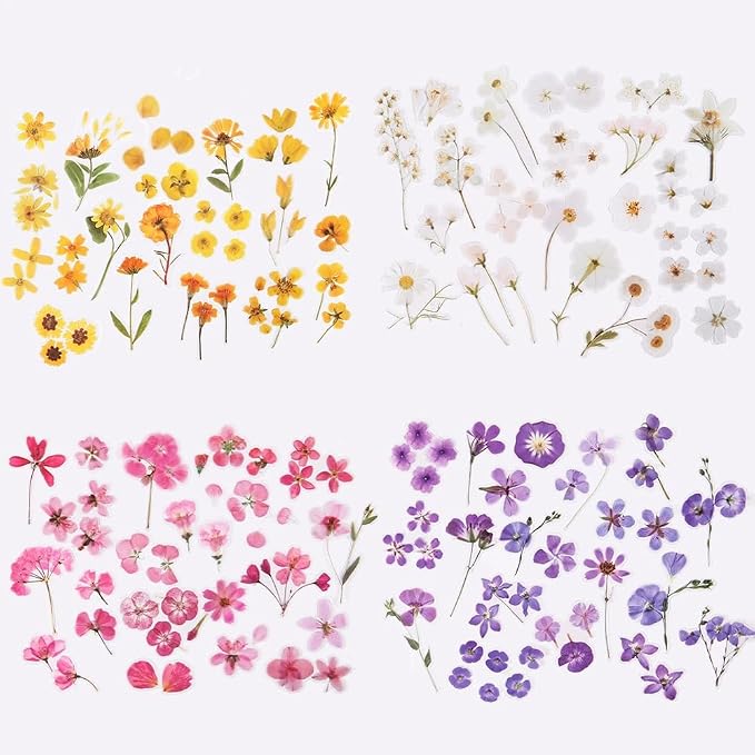 160 Pcs Transparent Flower Stickers