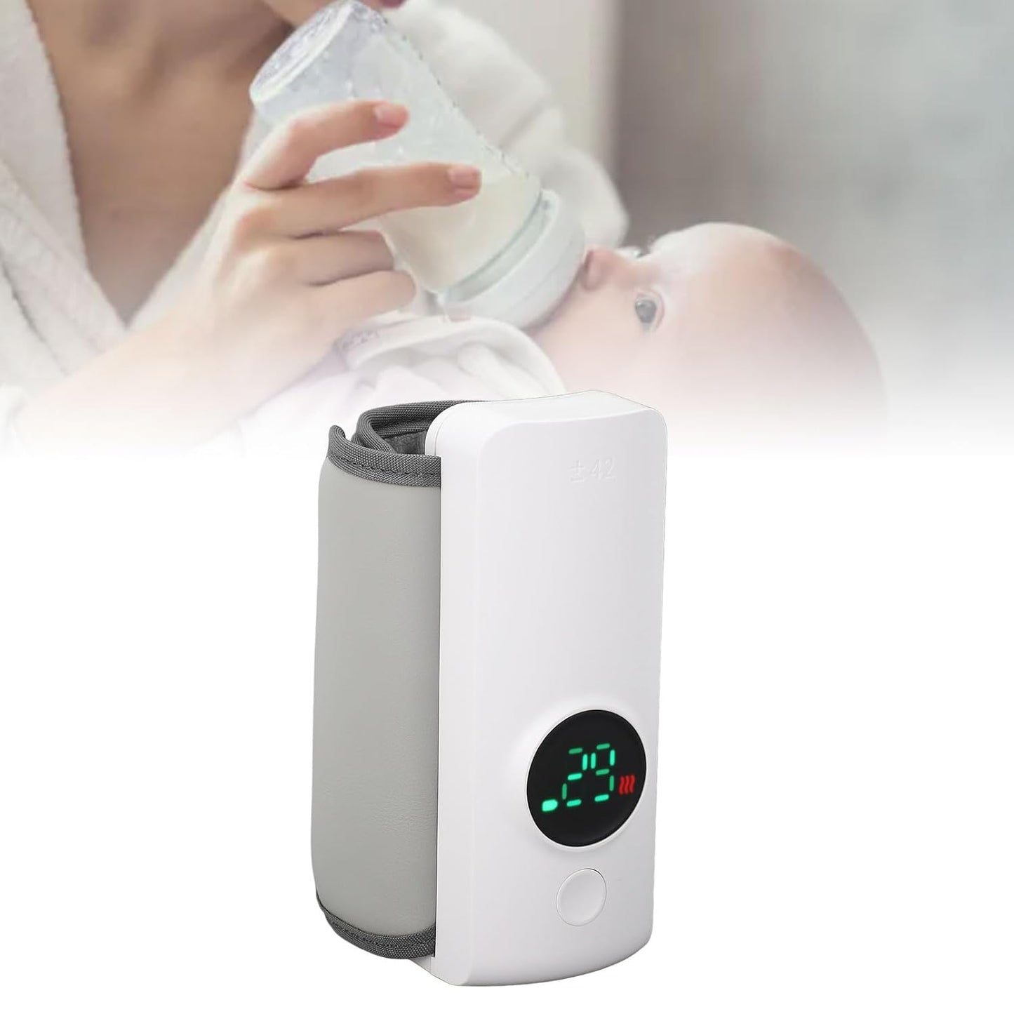 Portable Bottle Warmer, Fast Heating Wireless Milk Warmer Sleeve with Accurate Constant Temperature Control, Comfortable for Travel