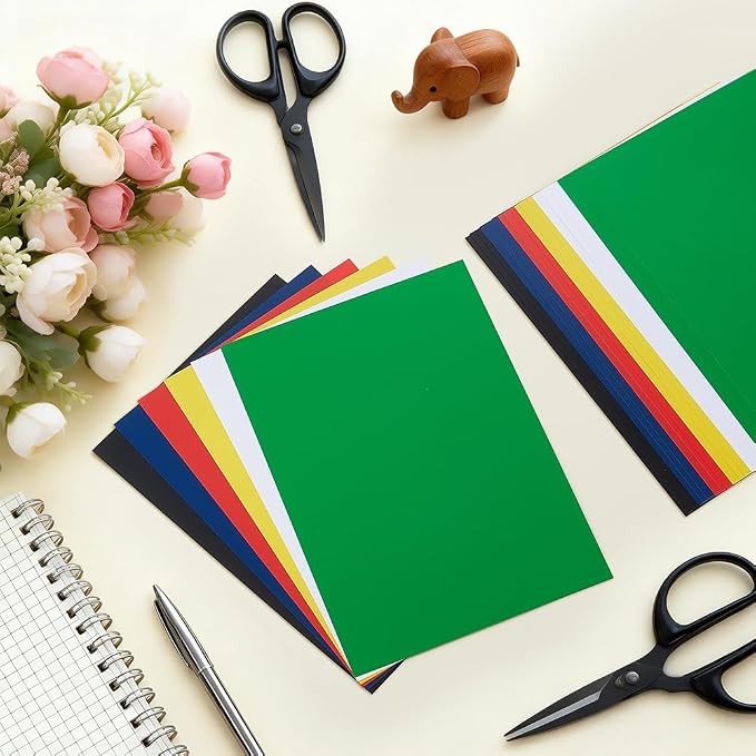 BENECREAT 24Pcs 6 Colors PVC Flexible Plastic Sheets, 11.8x8.3 Inch A4