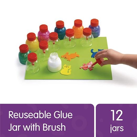 Colorations Glue Jars Set of 12, Empty Glue Bottles