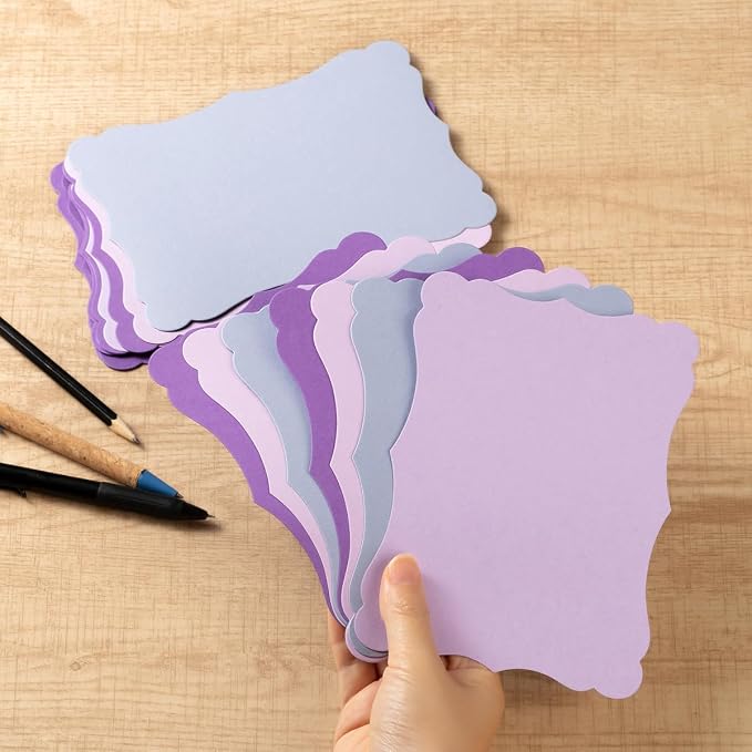 50 Pack Blank Kraft Greeting Cards, 5 Colors, 4x6IN | Thick Cardstock Paper