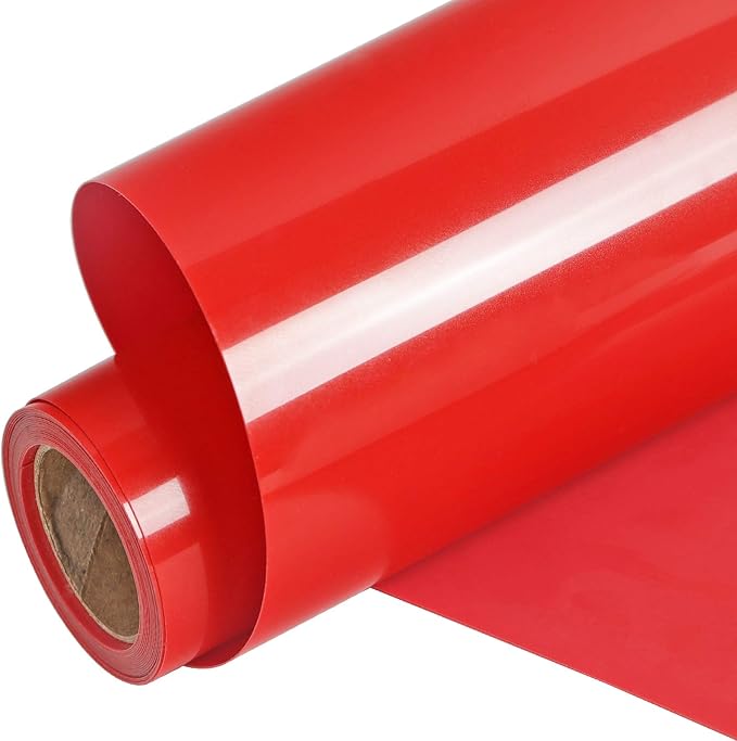FUNKAKA Red HTV Heat Transfer Vinyl Rolls, Adhesive Vinyl