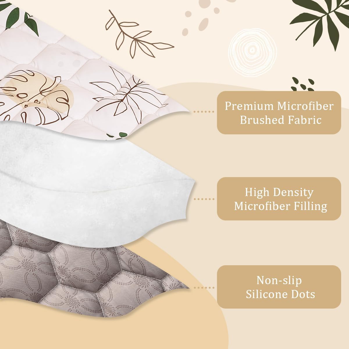 Baby Play Mat 50x50 Inch, Thickened Soft Floor Mat for Playpen, Machine Washable Foam Crawling Mat with Non-Slip Bottom for Babies and Toddlers, Foldable Padded Playmat Boho Terra