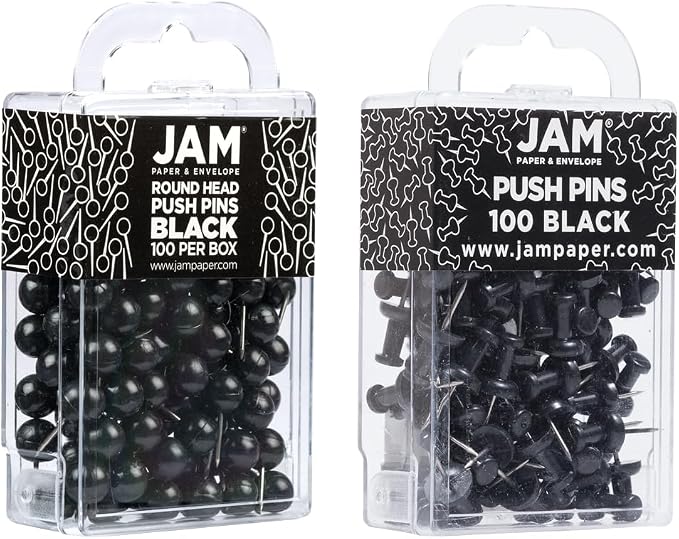 JAM PAPER Colorful Push Pins