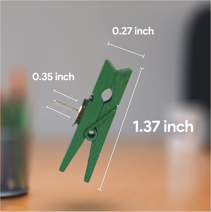 50Pcs Push Pins with Multicolor Clip