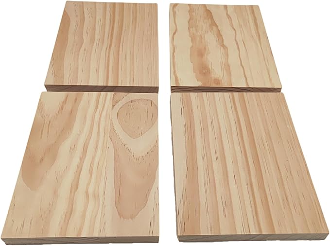 4PCS Rectangle Wood Boards Unfinished Wood Blocks