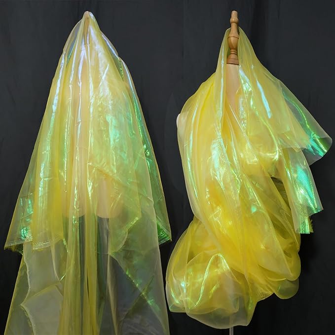 Yellow Iridescent Organza Fabric