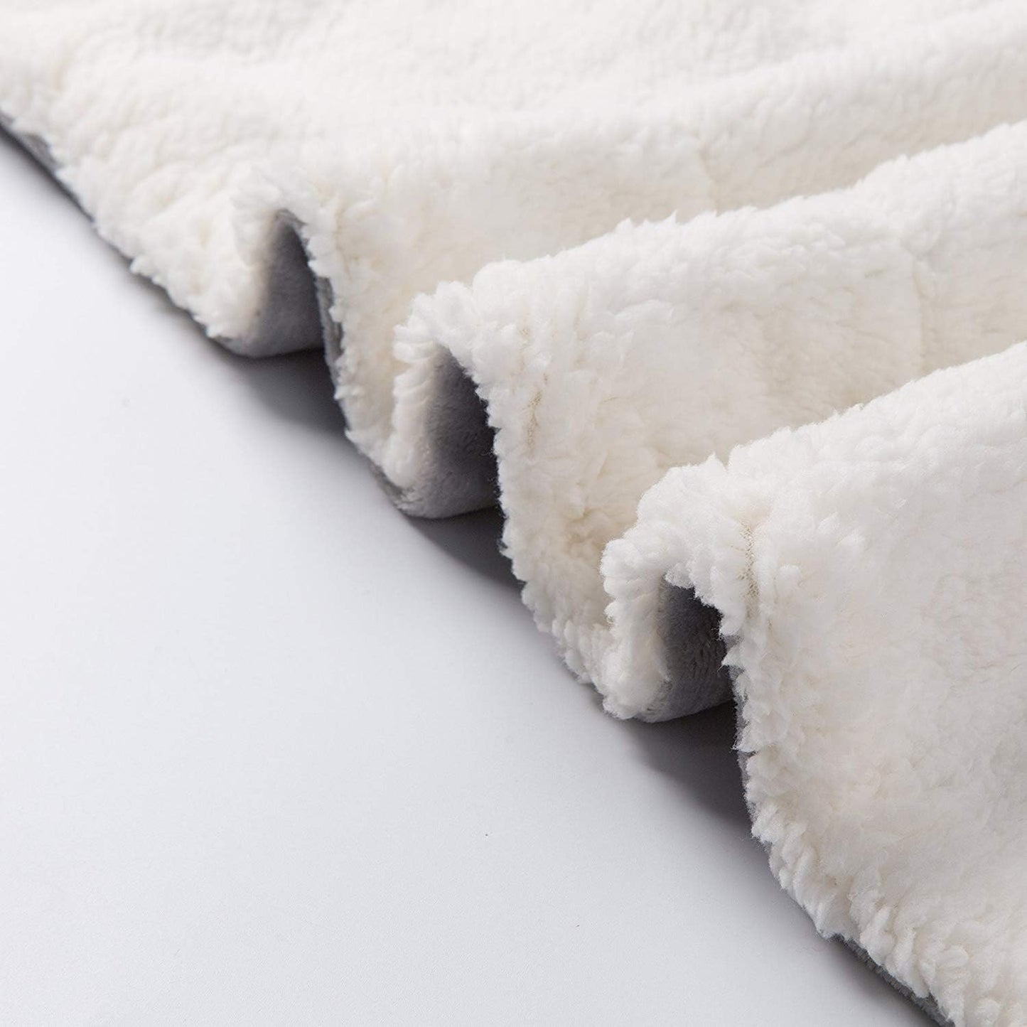 NANPIPER Sherpa Blanket Warm Blankets for Winter Super Soft Fuzzy Flannel Fleece/Wool Like Reversible Velvet Plush Couch Blanket Lightweight(Light Grey Throw Size 50"x60")