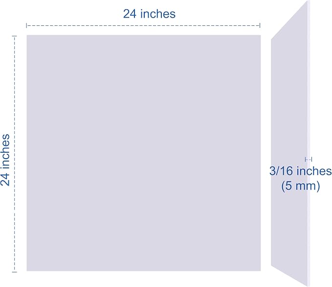 Foam Board 24 x 24 x 3/16", Foam Core Board Sheets, Acid Free Foamboard