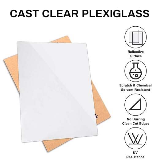 White Acrylic Sheets 18" x 24" x 1/8", 2 Pack Cranviech White Cast Plexiglass