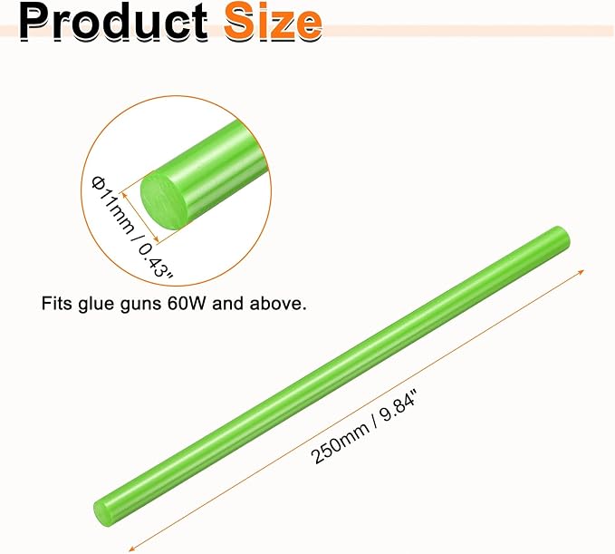 HARFINGTON 10pcs Hot Glue Sticks 0.43" Dia x 9.84" Long EVA Mini Hot Melt