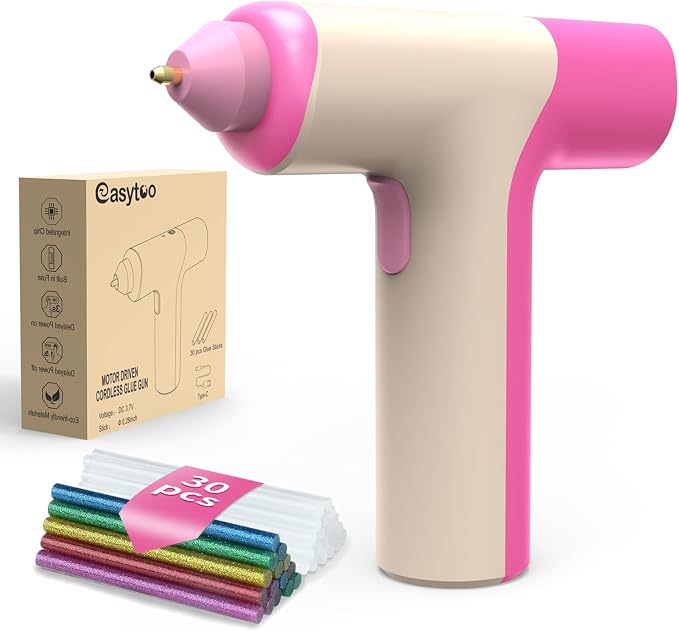 Cordless Hot Glue Gun, Auto Dispensing 15s Heating Fast Craft Glue Gun