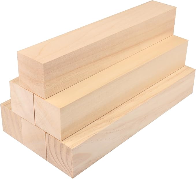 6 Pack Basswood Carving Blocks, Soft and Smooth, Easy Whittling and Carving by