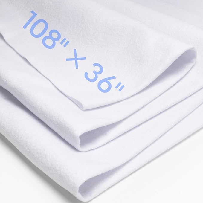 White Felt Fabric Sheet 108" X 36", 1.4mm Thick Large Soft Durable Flexible