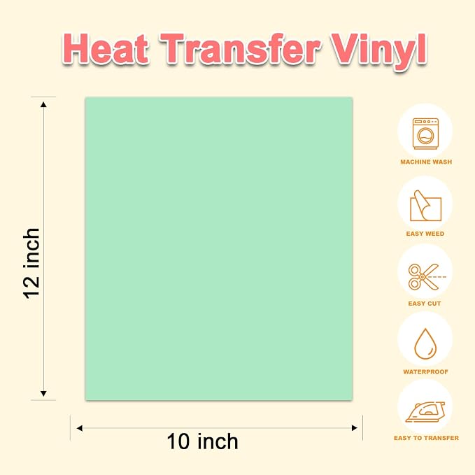 12Pcs DUEUIOE Puff Vinyl Heat Transfer 12x10Inch, Puff Vinyl Heat Transfer