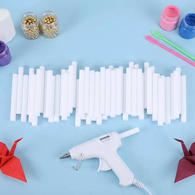 72 Pack White Hot Glue Sticks Bulk, 4 x 0.43 in High and Low Temp Adhesive Glue