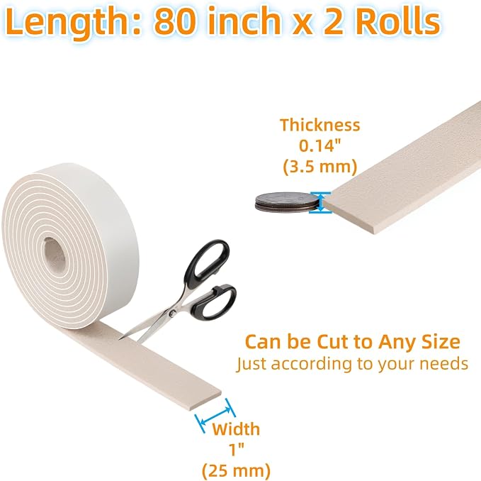Felt Strips with Adhesive Backing – Furnigear Heavy Duty Cuttable Felt Tape