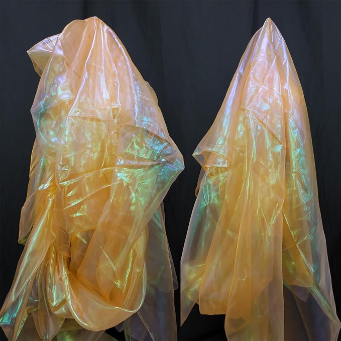 Orange Iridescent Organza Fabric