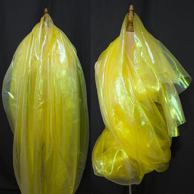 Yellow Iridescent Organza Fabric