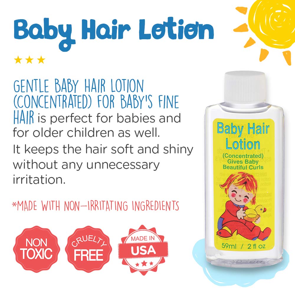 Clubman Gentle Baby Hair Lotion (Concentrated) for Baby's Fine Hair, 2 oz x 3 packs
