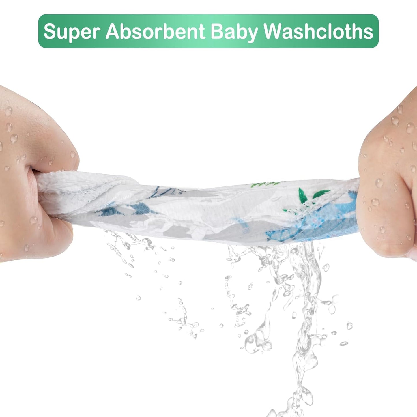 Baby Washcloths, 24Pack Baby Washcloth Extra Soft & Ultra Absorbent, for Unisex Boys Girls Body, Washclothes Gentle on Sensitive Skin, 9x9 Dinosaurs Trees