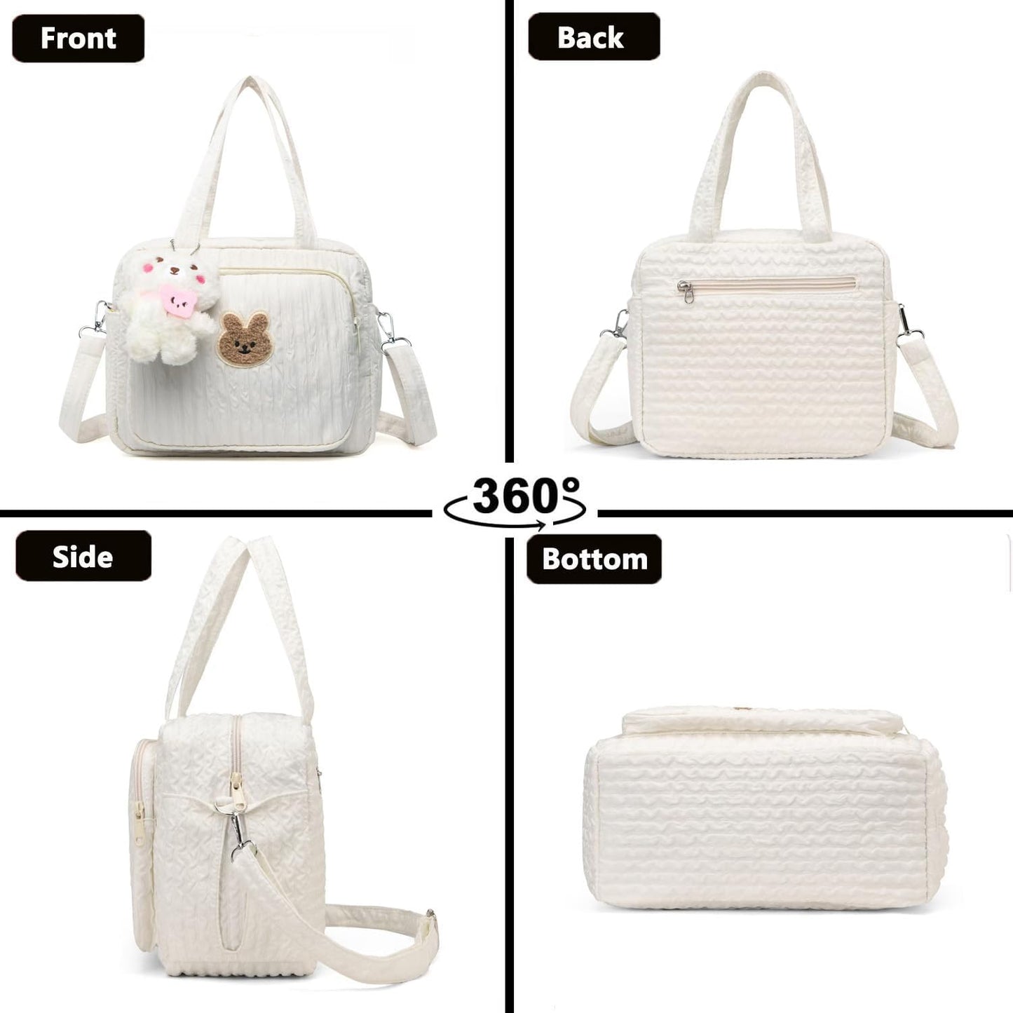 Baby Diaper Bag Tote, Cute Small Crossbody Nappy Mommy Bag, Lightweight Travel & Hospital Multifunction Storage Tote