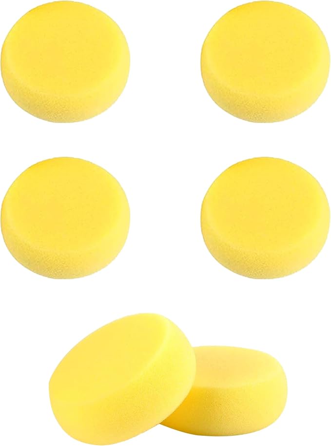 WAFJAMF 6 Pcs Round Painting Sponge 2.96 Inch Craft Clay Yellow | Pottery