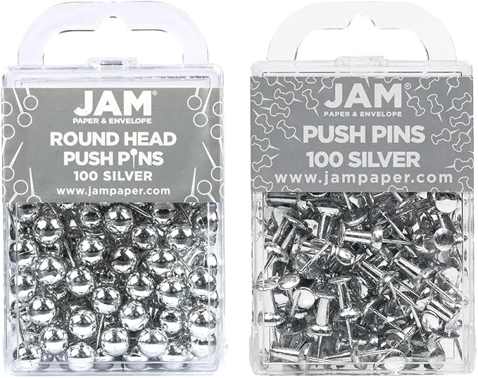 JAM PAPER Colorful Push Pins