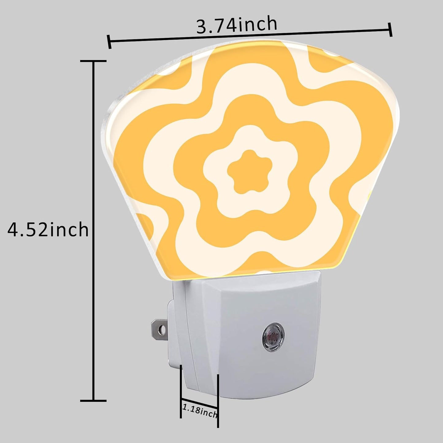 Retro Flower Swirl Night Light Plug into Wall, Yellow Flowers Night Light with Dusk to Dawn Sensor for Kid Girls Boys Women Men Bedroom, Hallway, Kitchen, Bathroom, Stairs Decor