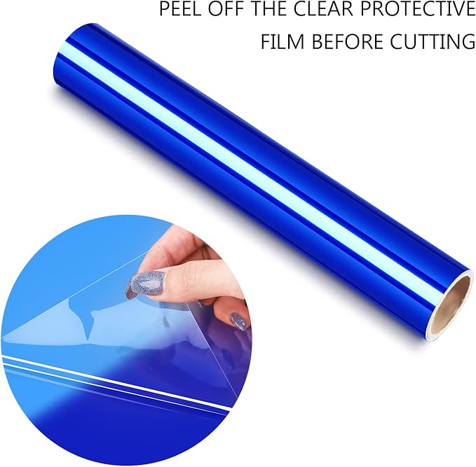 TECKWRAP Blue Chrome Vinyl Wrap Blue Metallic Vinyl Bubble Free Permanent