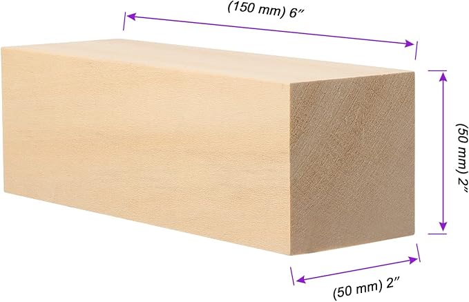 JOIKIT 10 Pack 6 x 2 x 2 Inches Basswood Carving Blocks, Unfinished Soft Wood