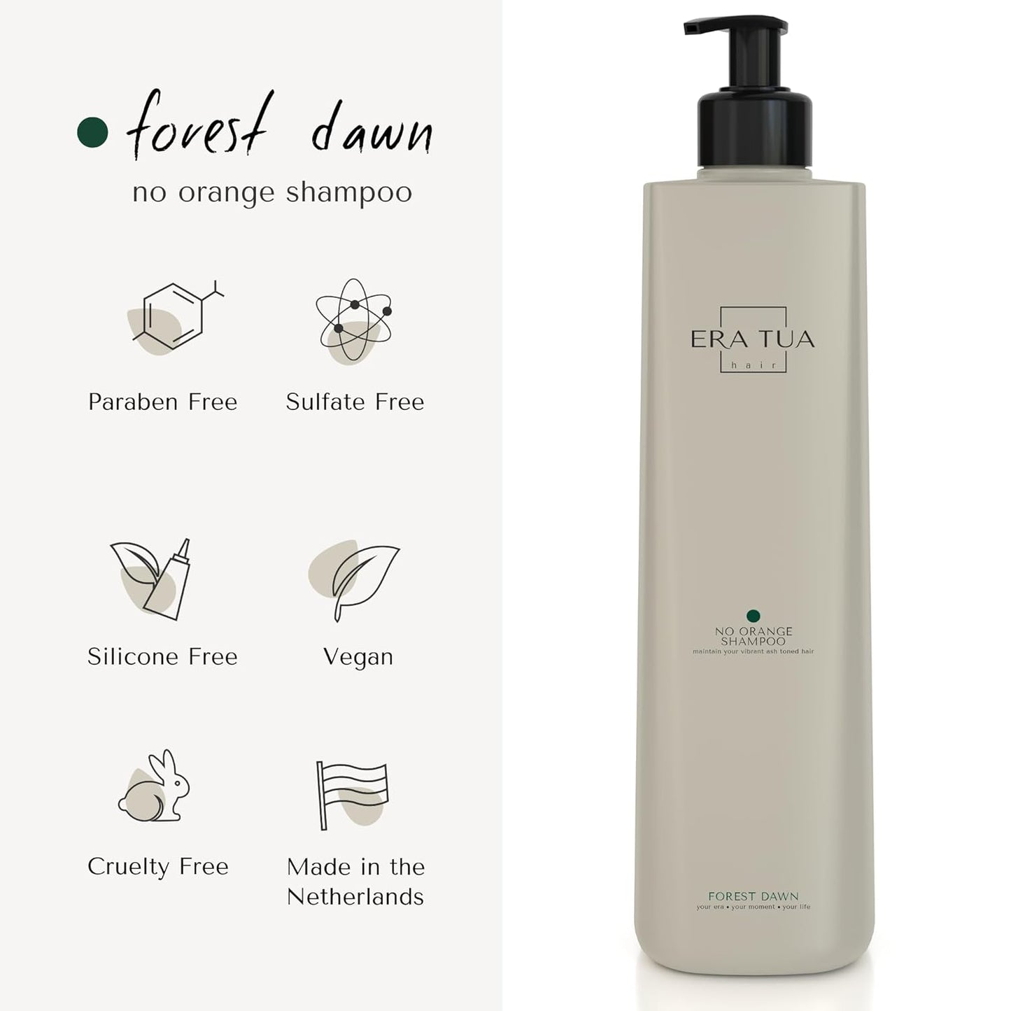Forest Dawn Toning Blue Pigment Shampoo | Dutch Made No-Orange Neutralizer for Undesirable Orange and Copper Tones | Sweet, fruity scent of Mandarin, Bergamot, Pink Rose & Vanilla 250 ML