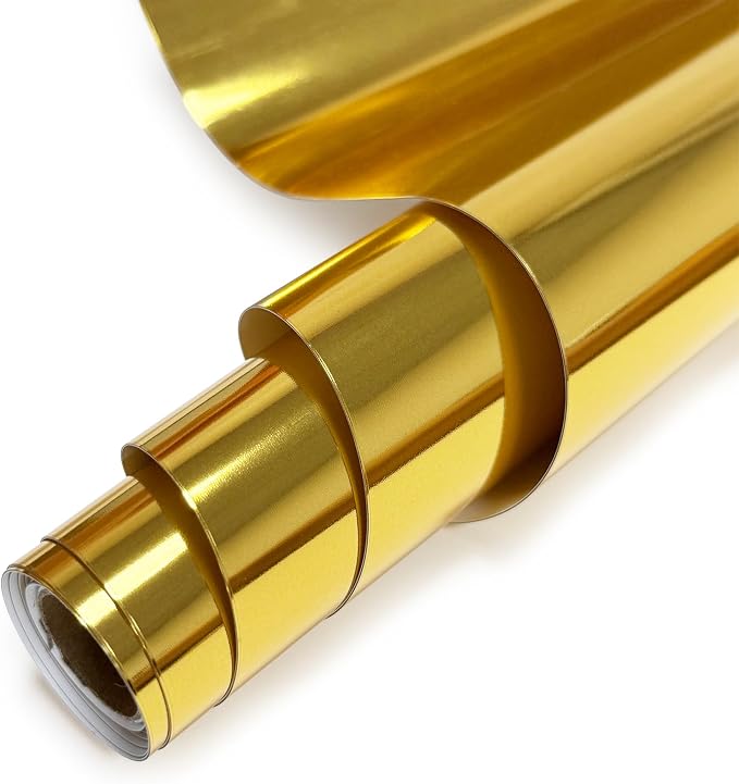 Gold Heat Transfer Vinyl Roll, Soft Metallic Foil HTV
