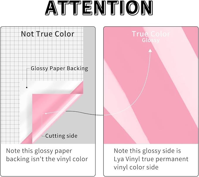 Glossy Pink Permanent Vinyl, Lya Vinyl Glossy Pink 12" x 50Ft Permanent