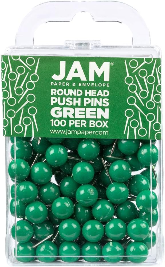 JAM PAPER Colorful Push Pins
