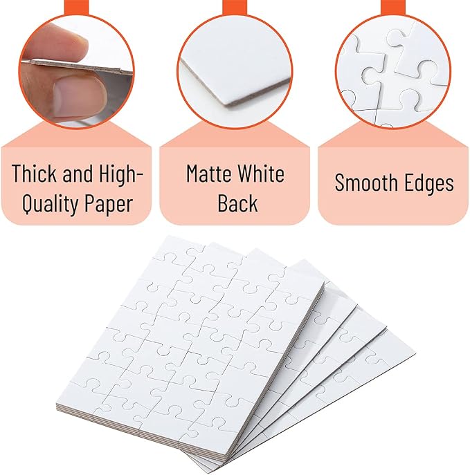 Mr. Pen- Blank Puzzle, 8 Pack, 28 Pieces/Pack, 5.5" x 8.1" | Blank Puzzles to
