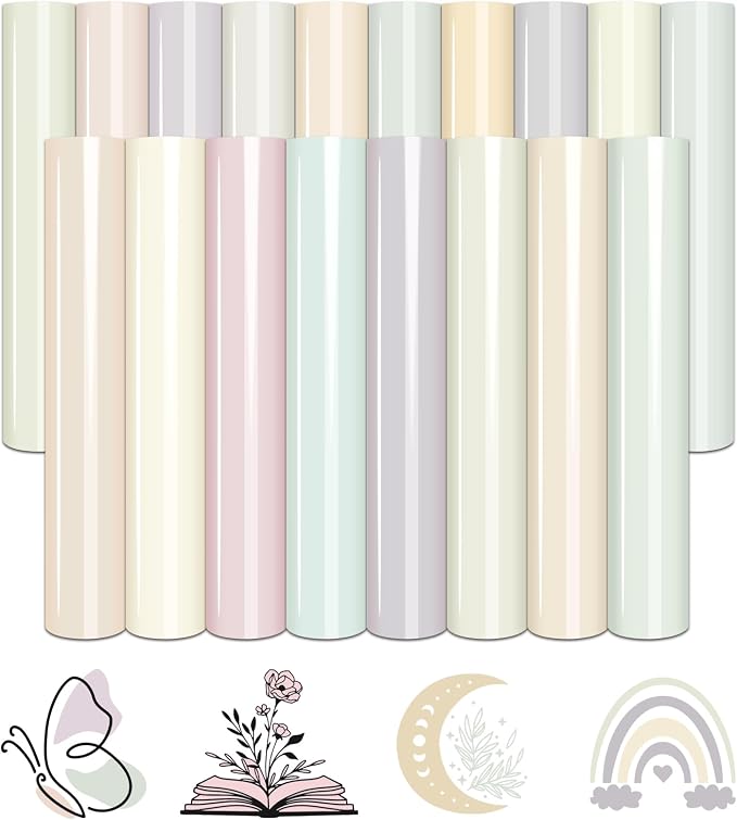 Tintnut Pastel Boho HTV Heat Transfer Vinyl, easy cut & weed, stretch washable