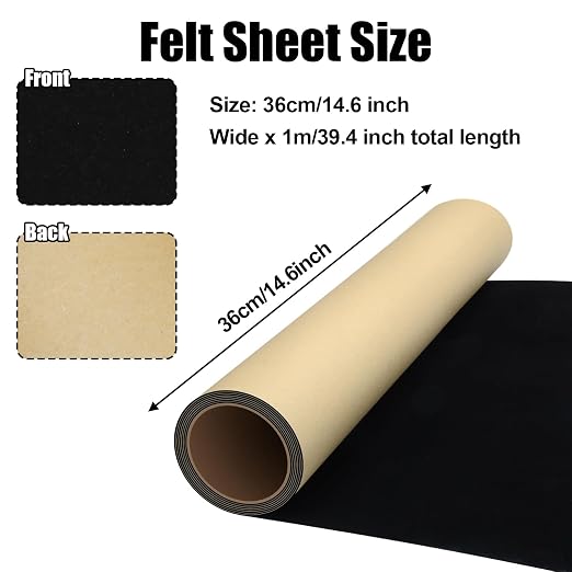 Biaungdo Self Adhesive Felt Sheets, 36cm x 1m Felts Fabric Peel and Stick Felts