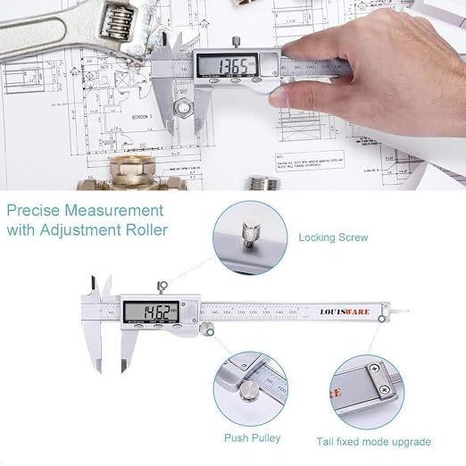 Digital Caliper Measuring Tool, Stainless Steel Vernier Caliper Digital