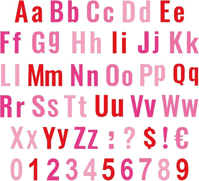 FYSUIMU 134 Pcs Valentine's Day Bulletin Board Letters Alphabet Number Symbol