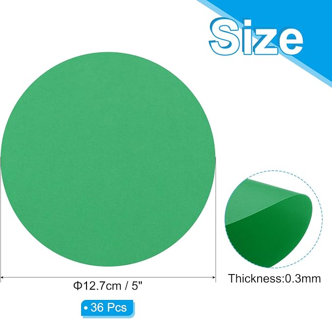 PATIKIL 5inch Circle Card Stock, Dark Green