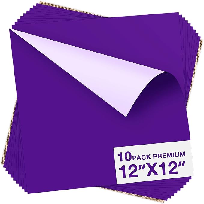Dysania Purple Heat Transfer Vinyl, 10 Pack 12 x 12in Purple HTV Vinyl | Iron