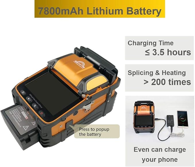 Fusion Splicer AI-9 Toolbox Kit with Auto Focus and 6 Motors for Trunk Line Construction, AI-9 Fusion Splicer Fiber Optic with Tutorial Video for Cable Splicing Projects