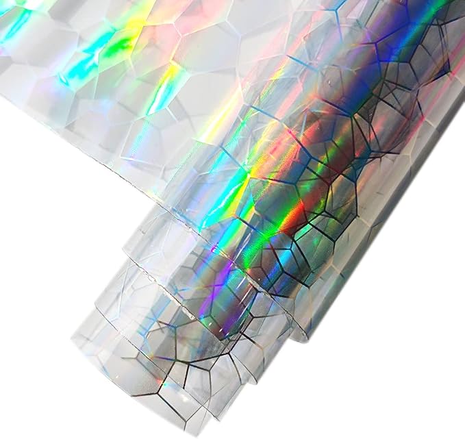 HYANG Transparent Football PVC Super Clear Holographic Vinyl Faux Leather