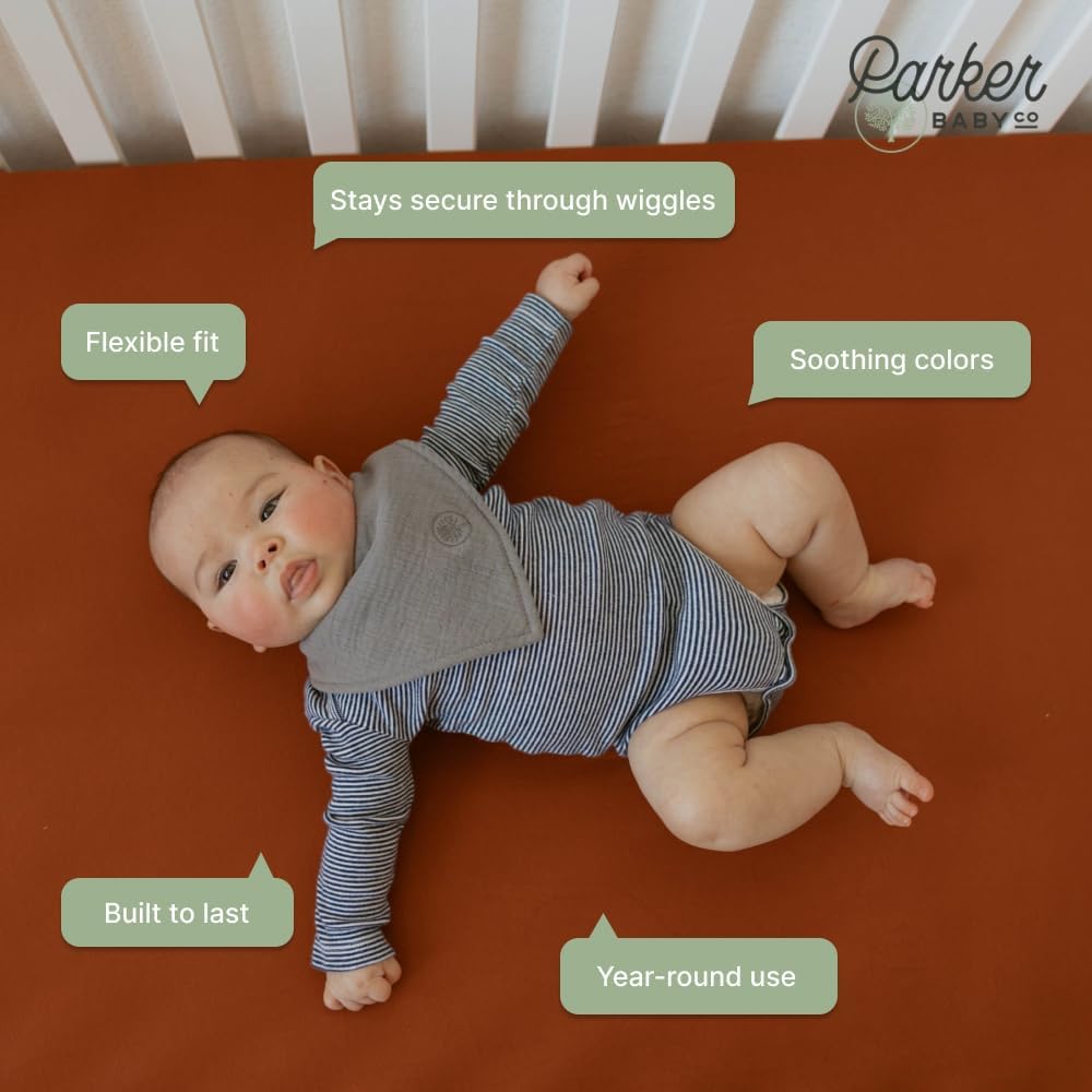 Parker Baby Soft & Durable Fitted Baby Crib Sheets | Snug Fit for Standard Crib Mattresses | Machine Washable, Fade-Resistant & Modern Nursery Designs