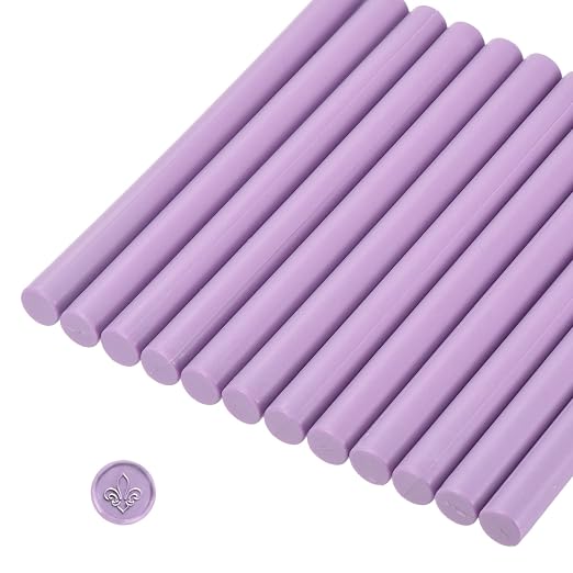 MECCANIXITY 12 Pcs Pure Purple Cylinder Sealing Wax Stick Glue Gun Wax Seal Rod
