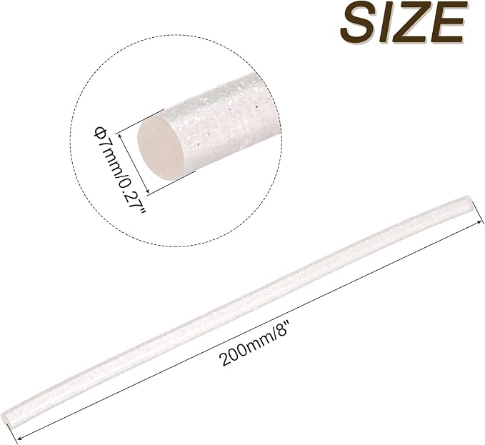uxcell Mini Hot Glue Sticks for Glue Gun 7mm x 200mm Glitter Transparent Pink